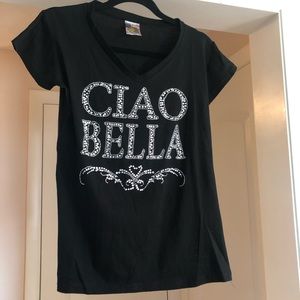 Black ciao Bella crystal t shirt